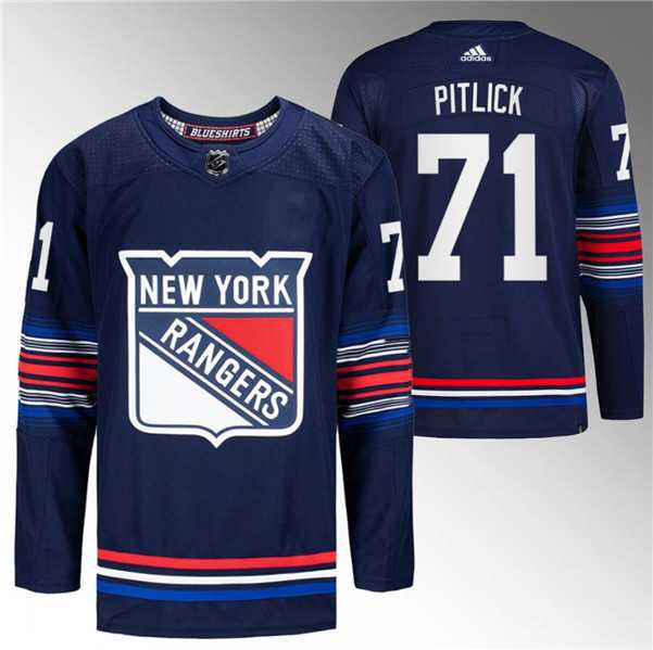 Men%27s New York Rangers #71 Tyler Pitlick Navy Stitched Jersey Dzhi